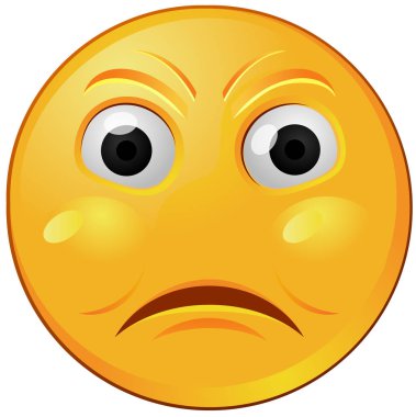 Kızgın emoji veya ifade vektör simgesi