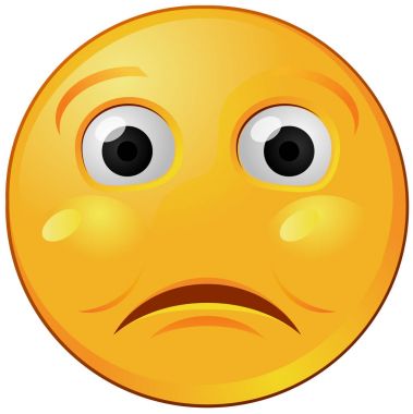 Üzgün emoji veya ifade vektör simgesi