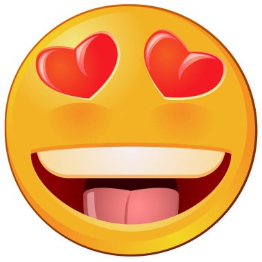Emoji göz kalp vektör simgesi ile sevdim