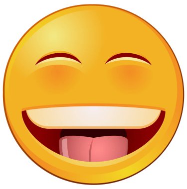Emoji vektör simge gülüyor