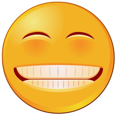 Sarı emoji sırıtış gülümseme vektör simgesi olan