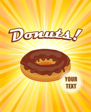 Chocolate donuts poster vector clipart