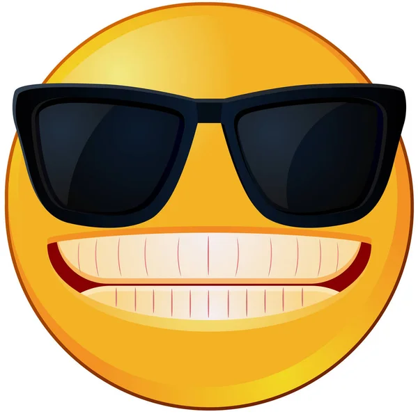 Emoji cool avec vecteur de nuances — Image vectorielle