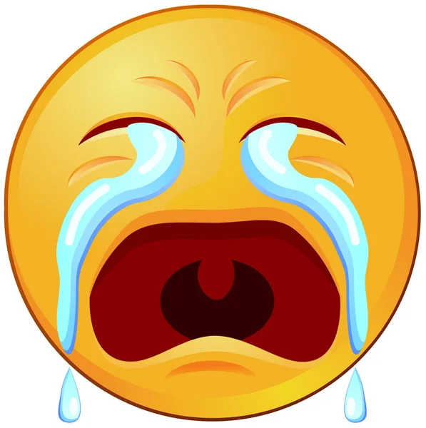 Ağlayan emoji veya ifade vektör — Stok Vektör