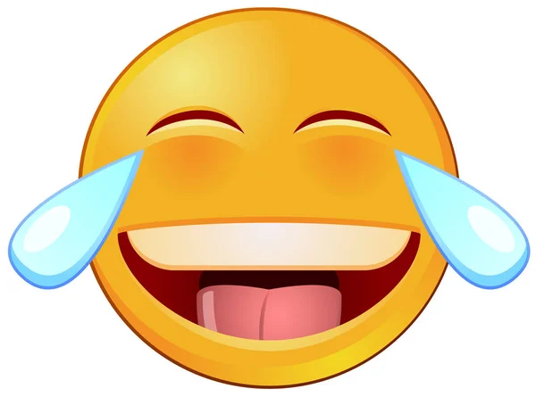 Emoji riendo con lágrimas vector icono — Vector de stock