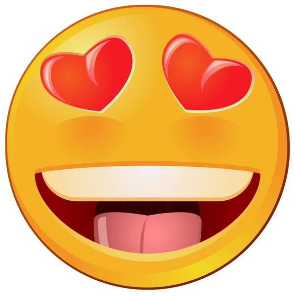 Em emoji amado com ícone de vetor de coração de olho —  Vetores de Stock