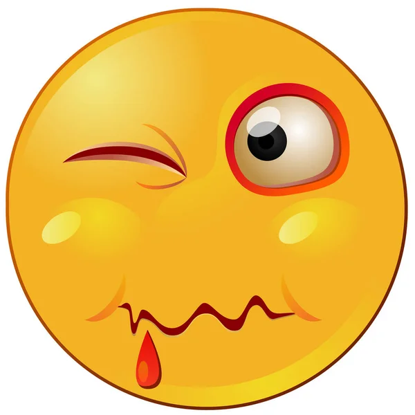 Vómitos emoji doente ou ícone de vetor de emoticon —  Vetores de Stock