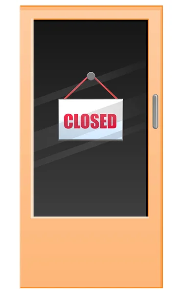 Door with hanging closed sign vector — Stock Vector