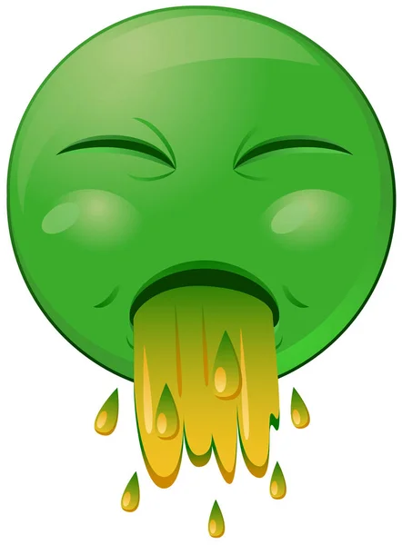 Vomiting sick emoji or emoticon vector icon — Stock Vector