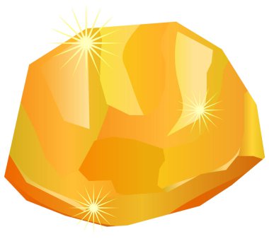 Altın kaya vektör simgesi