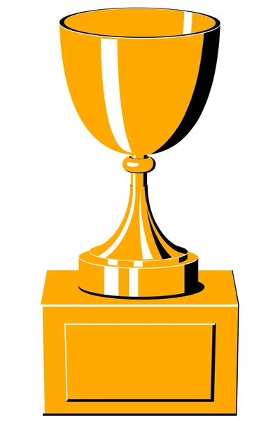 Icono Vector Trofeo Oro Amarillo — Vector de stock