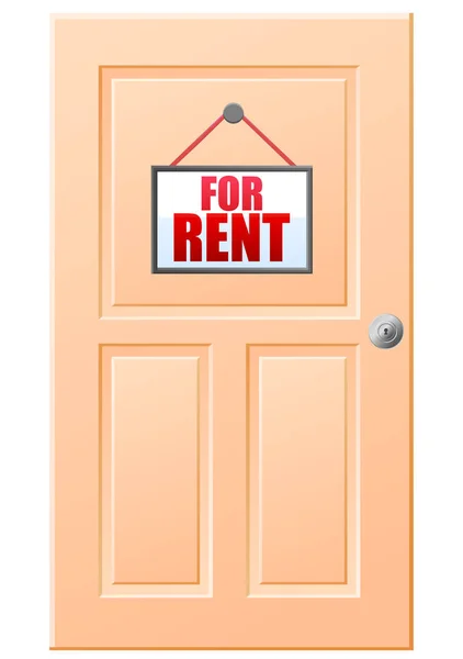 Rent Sign Wooden Door Vector Icon — 스톡 벡터