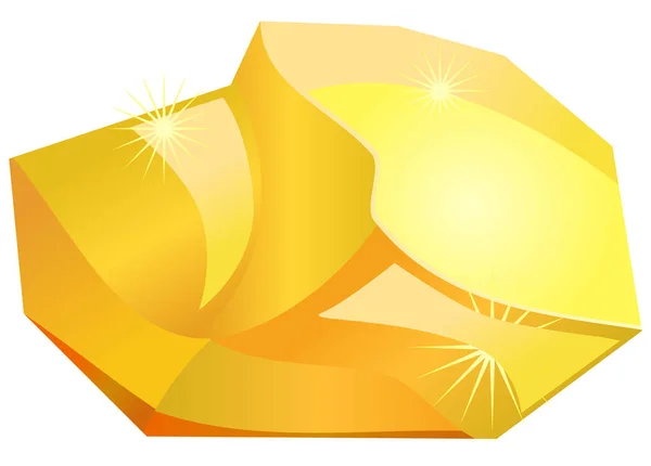 Gold Nugget Vector Icon — Stock Vector
