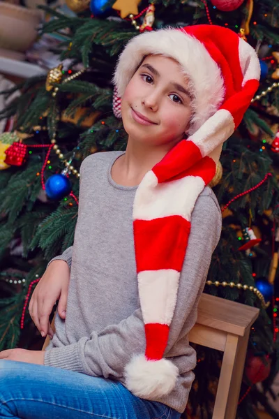 Retrato navideño de la niña — Foto de Stock