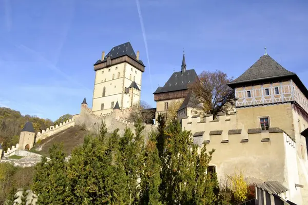 Architektura zamku Karlštejn — Zdjęcie stockowe