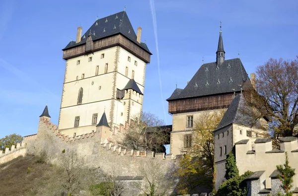 Architektura zamku Karlštejn — Zdjęcie stockowe