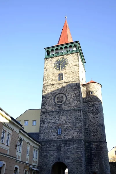 Arkitektur från Jičín och blå himmel — Stockfoto