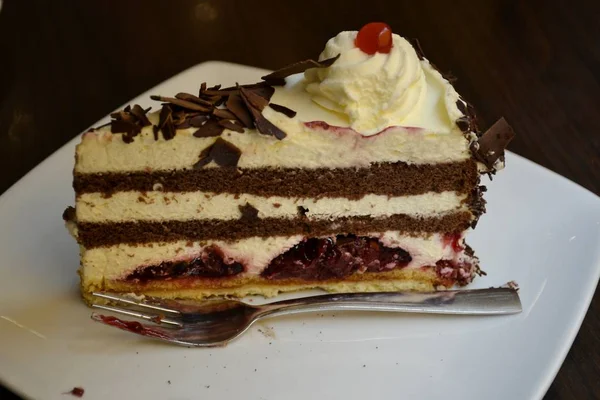 Detalle de un pastel de la Selva Negra — Foto de Stock