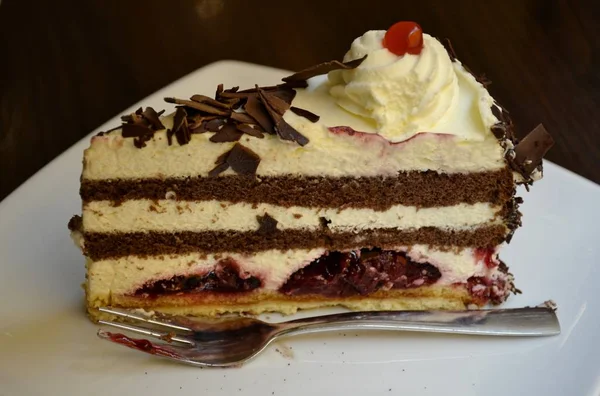Λεπτομέρεια κέικ Μαύρου Δάσους — Φωτογραφία Αρχείου