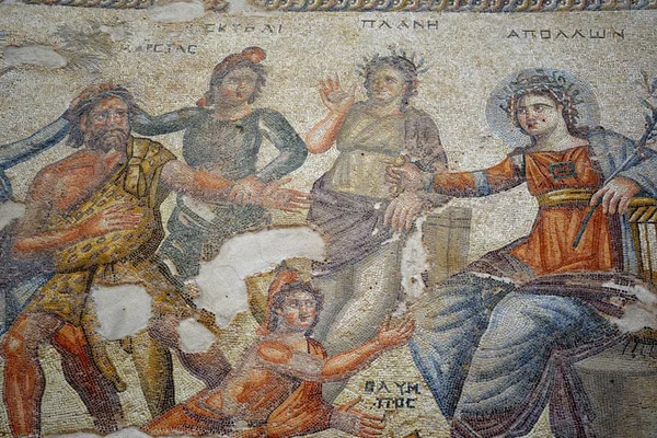 Dettagli dell'antico pavimento romano di Paphos — Foto Stock