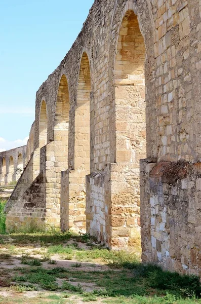 Ruinas Del Antiguo Acueducto Kamares Chipre Con Cielo Azul — Foto de Stock