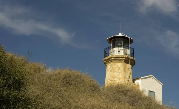 Outdoor Architecture Old Lighthouse Cyprus Cloudy Blue Sky — Stock Photo, Image