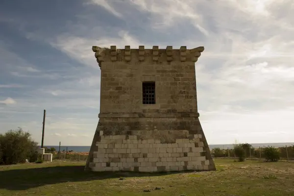 Buiten Het Platform Van Een Oude Venetiaanse Toren Cyprus Bewolkte — Stockfoto