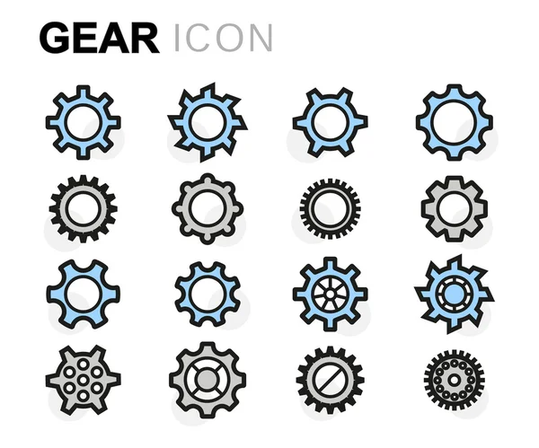 Vector ftp line gear icons set — Stock Vector