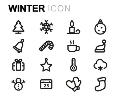Vektör hat kış Icons set