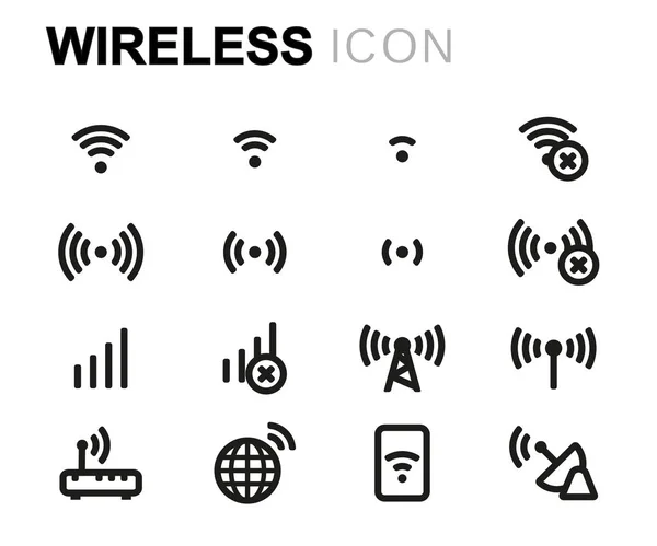 Set de icoane wireless cu linie vectorială — Vector de stoc