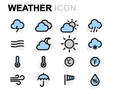 Vektör düz hava Icons set