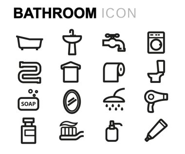 Vektör hat banyo Icons set