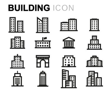 Vektör hat binalar Icons set