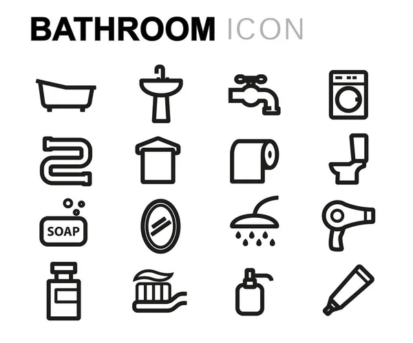 Set de iconos de baño de línea vectorial — Archivo Imágenes Vectoriales