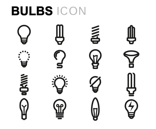 Vector line bulbs icons set — Stock Vector