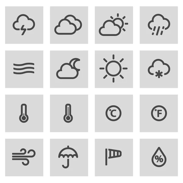 Vektor linje väder ikoner set — Stock vektor