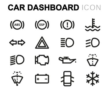 Vektör hat araba Pano Icons set