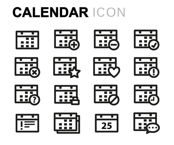 Vektor line naptári ikonok beállítása — Stock Vector