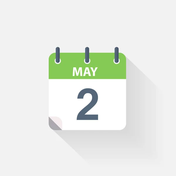 2 mai icône calendrier — Image vectorielle