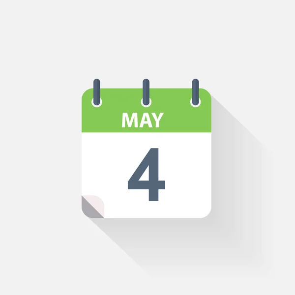 4 may calendar icon — Stock Vector