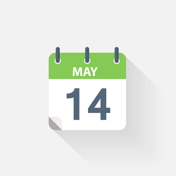 14 may calendar icon — Stock Vector