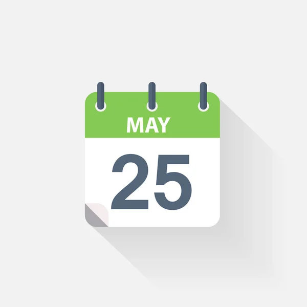 25 Mayo icono del calendario — Vector de stock