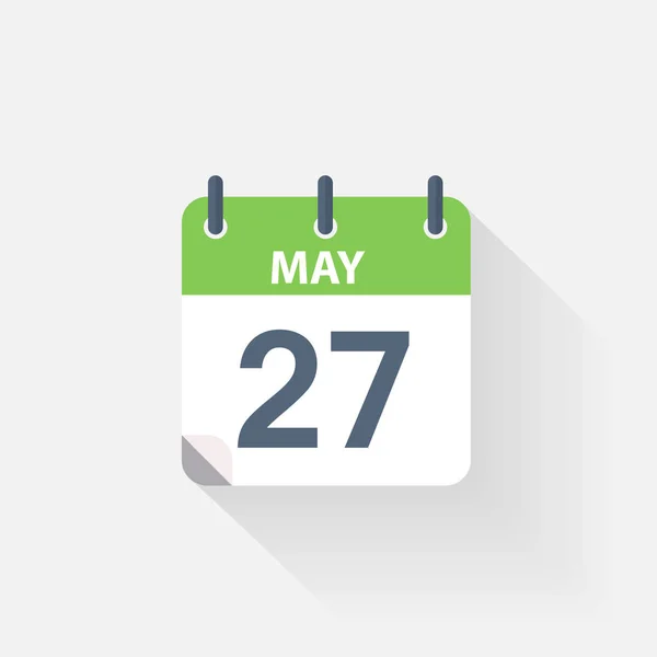 27 mai icône calendrier — Image vectorielle