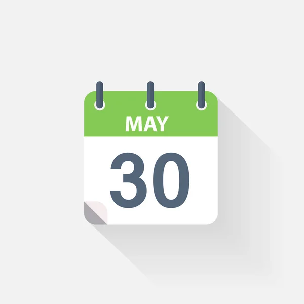 30 Mayo icono del calendario — Vector de stock