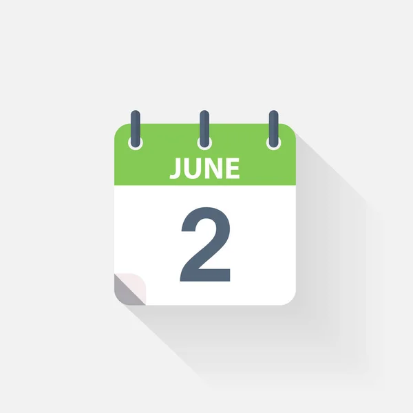 2 giugno icona del calendario — Vettoriale Stock