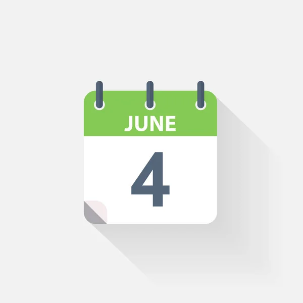 Kalendersymbol vom 4. Juni — Stockvektor