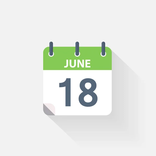 18 giugno icona del calendario — Vettoriale Stock