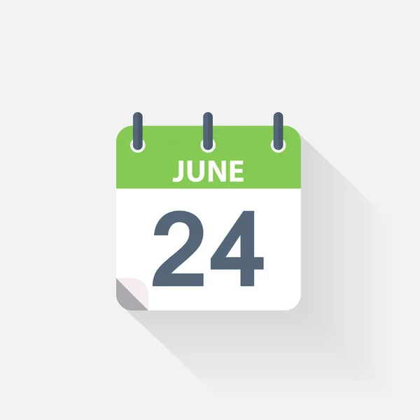 24 giugno icona del calendario — Vettoriale Stock