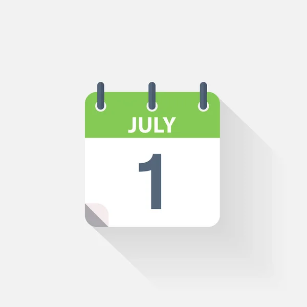 1 luglio icona del calendario — Vettoriale Stock