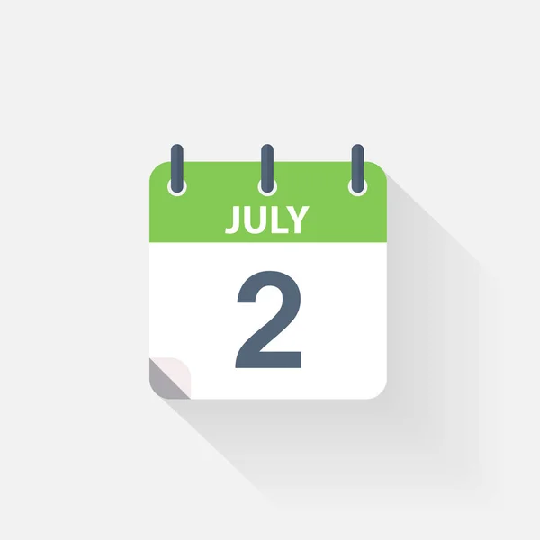 2 Ιουλίου εικονίδιο ημερολογίου — Διανυσματικό Αρχείο
